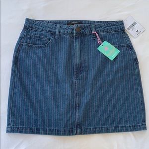 Forever 21 Denim Pinstripe Skirt